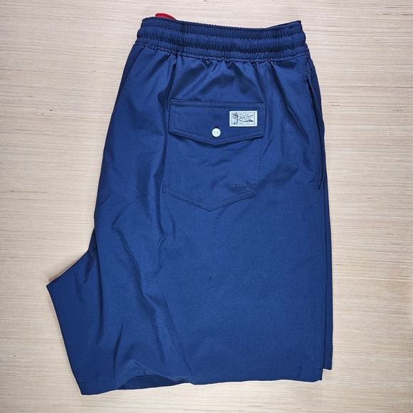 Polo Ralph Lauren 3XLT Swim Trunks Shorts Blue Pink Red Pony Lined Drawstring - Picture 1 of 16